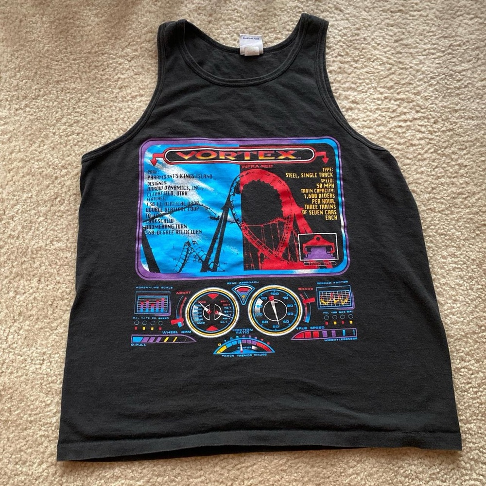 Vintage Vortex Graphic Black Tank Top